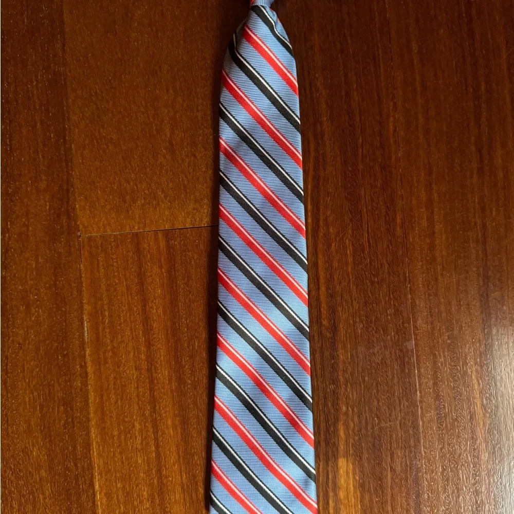 Stylish Kids Striped Tie in Blue and Red